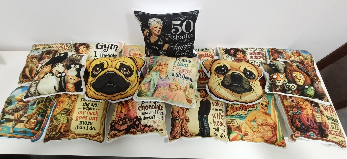 Miniature Handmade Cushions - Full Colour Printing - 22cm in Size