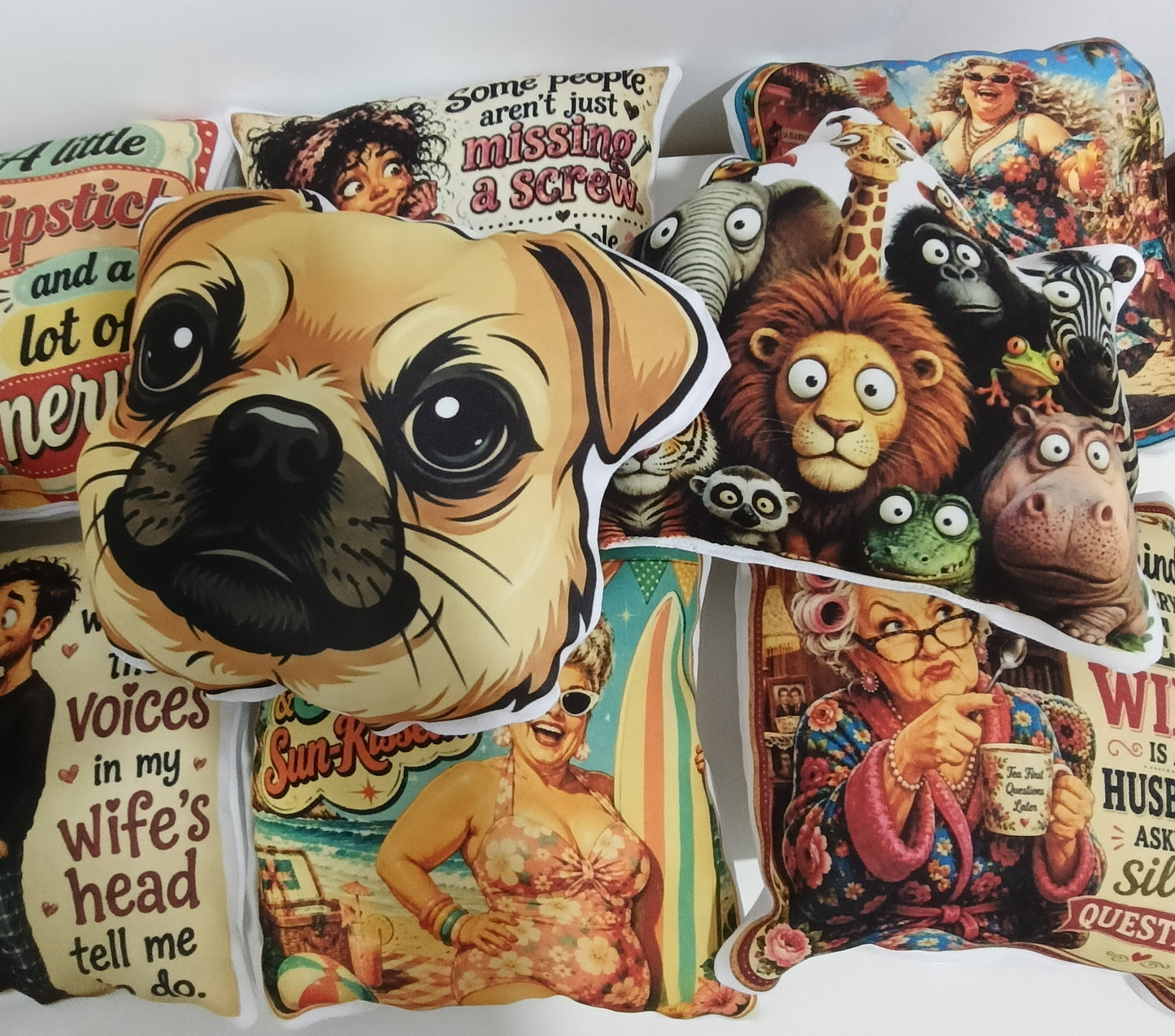 Miniature Handmade Cushions - Full Colour Printing - 22cm in Size