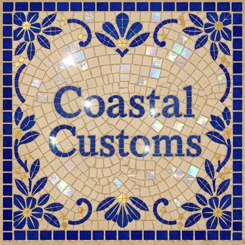 Square Tile with Mosaic Effect House Name / Number