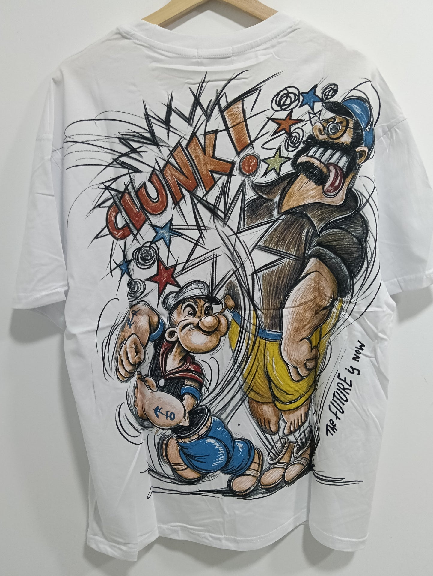 Popeye "The Future is Now" Graphic Oversized T-Shirt - XL